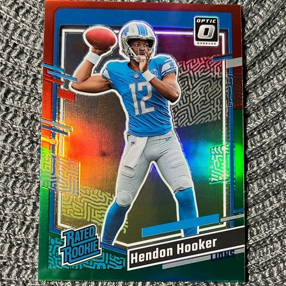 🏈 2023 Panini Donruss Hendon Hooker Optic Rated Rookie Red/Green Prizm #329